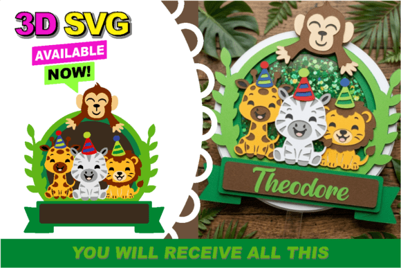 Download Safari Shaker Cake Topper 3D SVG - Premium Resources
