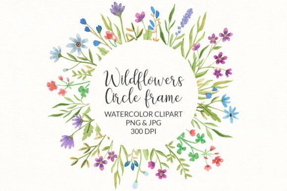 Download Floral Wreath, Circle Frame Wildflowers - Floral wreath Collection