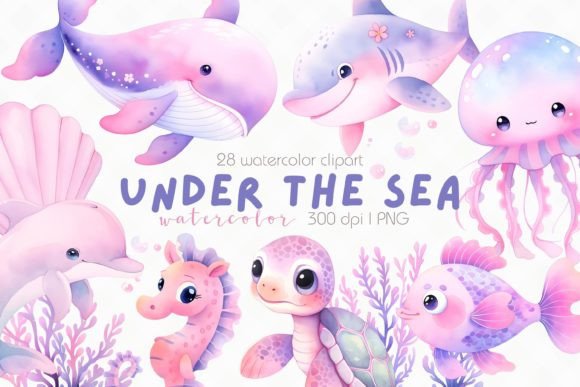 Download Pastel Under the Sea Watercolor Clipart - Pastel Collection