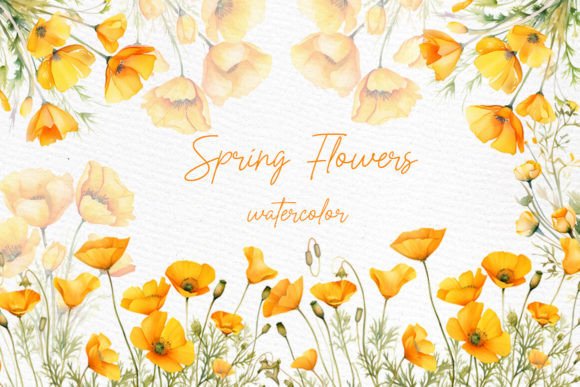Download Wild Floral Clipart Orange Flowers - Premium Bundle