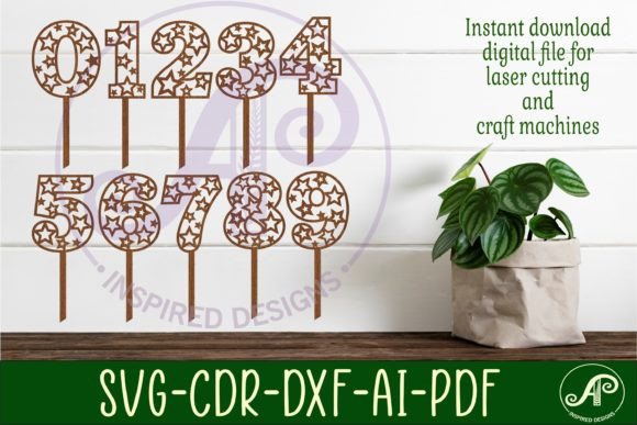 Download Star Number Cake Toppers SVG Cut Files - Cake toppers Collection