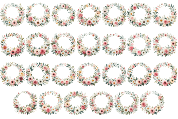 Download 27 Watercolor Floral Wreath Bundle - Floral wreath Collection